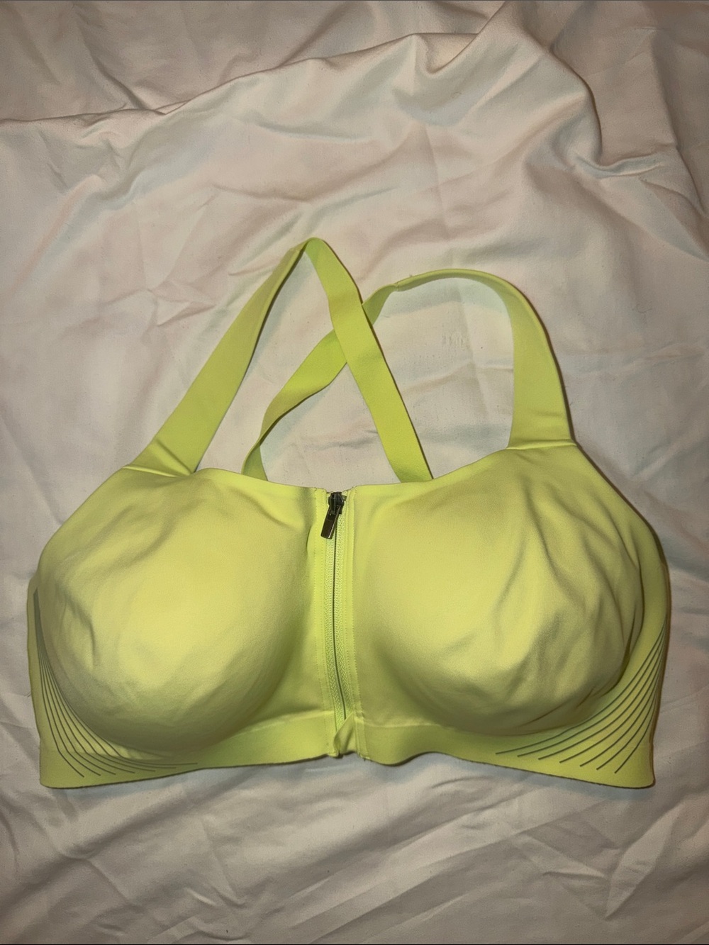 Victoria's Secret Neon Yellow Front-Zip Sports Bra